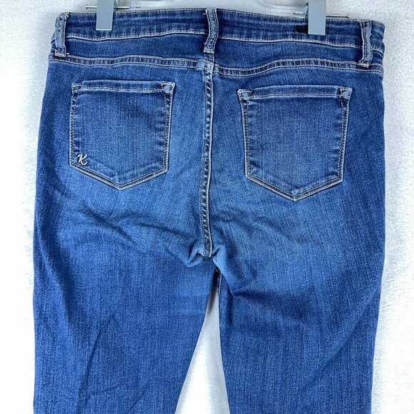 Kut from the Kloth Jeans Womens Size 8 Toothpick Skinny Distressed Denim Blue - Picture 3 of 10